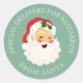 かわいいヴィンテージサンタクロース ラウンドシール (正面)