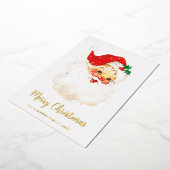 かわいいヴィンテージサンタクロース 箔シーズンカード (回転した状態)
