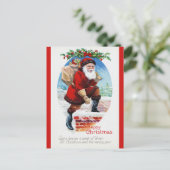 かわいいヴィンテージサンタビクトリアンクリスマス ポストカード (スタンド正面)
