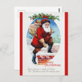 かわいいヴィンテージサンタビクトリアンクリスマス ポストカード (正面/裏面)