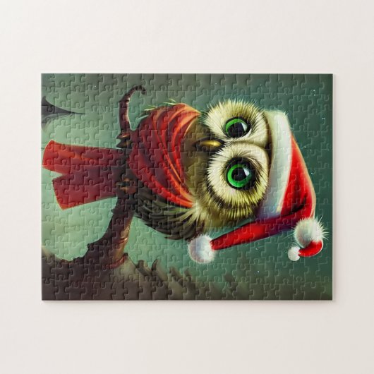 かわいいヴィンテージサンタフクロムクリスマスホリデー ジグソーパズル (横)