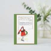 かわいいヴィンテージサンタ・クリスマスの挨拶の詩 ポストカード (スタンド正面)
