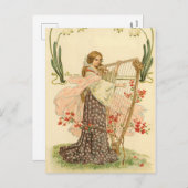 かわいいヴィンテージサンパトリックの日はがき シーズンポストカード (正面/裏面)