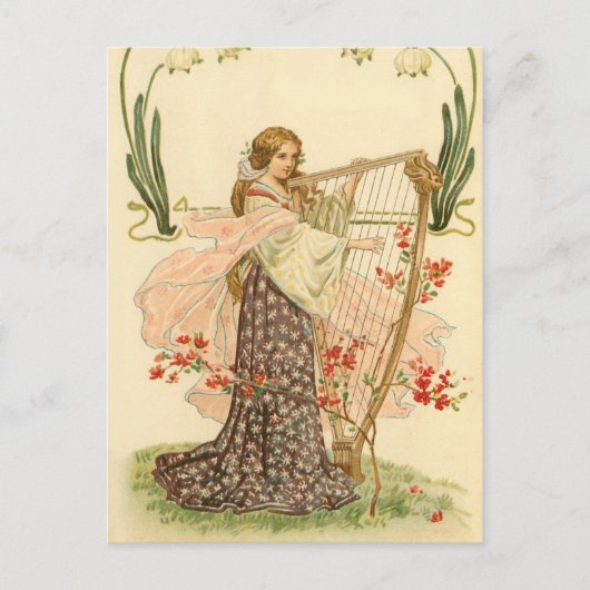 かわいいヴィンテージサンパトリックの日はがき シーズンポストカード (正面)