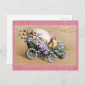 かわいいヴィンテージシックハッピーイースターフローラ卵 ポストカード (正面/裏面)