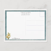 かわいいヴィンテージシック、イースターエッグとデイジー ポストカード (裏面)