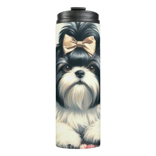 かわいいヴィンテージシーズー（犬）ツ絵画ズ タンブラー (正面)