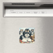 かわいいヴィンテージシーズー(犬)ツ絵画ズ マグネット (インサイチュ (食洗機))