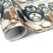 かわいいヴィンテージシーズー（犬）ツ絵画ズ ラッピングペーパー (ロールコーナー)