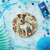 かわいいヴィンテージジャックラッセルテリア ペーパープレート (パーティー)