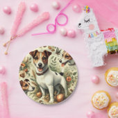 かわいいヴィンテージジャックラッセルテリア ペーパープレート (パーティー)