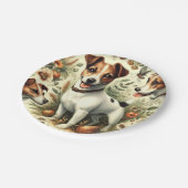 かわいいヴィンテージジャックラッセルテリア ペーパープレート (アングル)