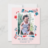 かわいいヴィンテージスカンジナビアフローラクリスマスフォト シーズンカード (正面)