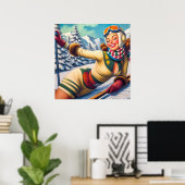 かわいいヴィンテージスキーピンアップ ポスター (ホームオフィス)