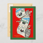 かわいいヴィンテージスコッチドッグ シーズンポストカード (正面/裏面)