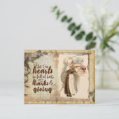 かわいいヴィンテージスタイルの感謝祭のお便り ポストカード (スタンド正面)