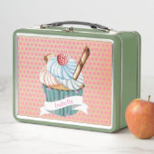 かわいいヴィンテージスタイルカップケーキメタルランチボックス メタルランチボックス (インサイチュ)