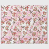 かわいいヴィンテージスタイルハートキャンディスッカーヴァレンティネス ラッピングペーパー (フラット)