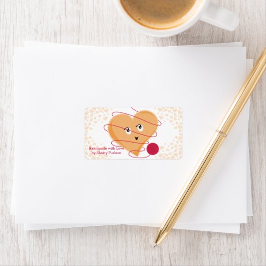 かわいいヴィンテージスタイルハート編み物の編み糸 ラベル (インサイチュ)