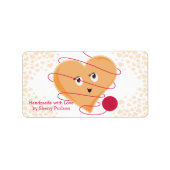 かわいいヴィンテージスタイルハート編み物の編み糸 ラベル (正面)