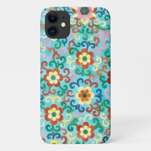 かわいいヴィンテージスタイル花フローラアート Case-Mate iPhoneケース (裏面)