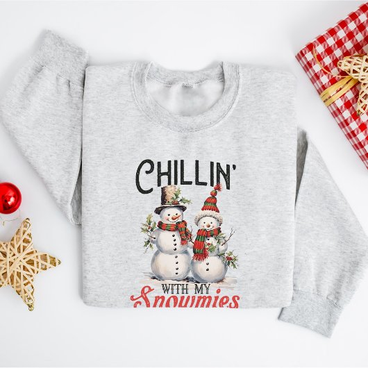 かわいいヴィンテージスノーマンクリスマス スウェットシャツ