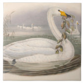 かわいいヴィンテージスワンデコ陶磁器タイル タイル (正面)