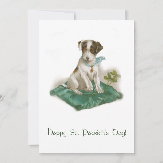 かわいいヴィンテージセントパトリックの日ビーグルアップ シーズンカード (正面)