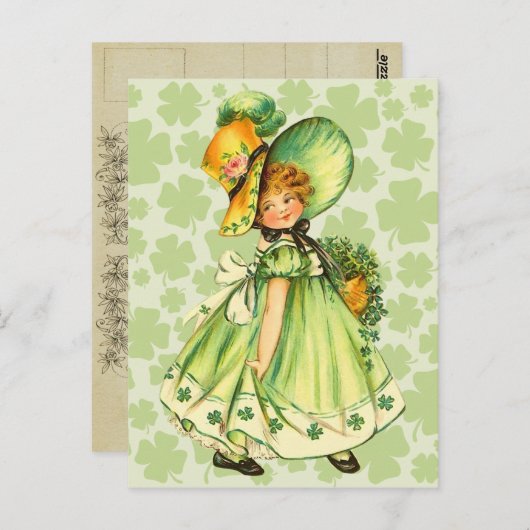 かわいいヴィンテージセントパトリックの日葉書 ポストカード (正面/裏面)