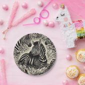 かわいいヴィンテージゼブラパターン ペーパープレート (パーティー)