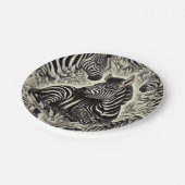 かわいいヴィンテージゼブラパターン ペーパープレート (アングル)