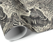 かわいいヴィンテージゼブラパターン ラッピングペーパー (ロールコーナー)