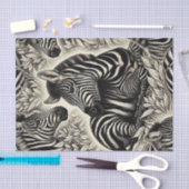 かわいいヴィンテージゼブラパターン 薄葉紙 (クラフト)