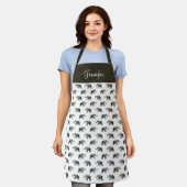 かわいいヴィンテージゾウ模様 エプロン (着用した状態)