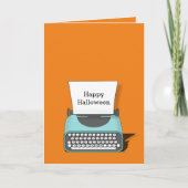 かわいいヴィンテージタイプライターハッピーハローウィンカード カード (正面)