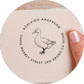 かわいいヴィンテージダックファミリーの名前と差出人住所 セルフインキングスタンプ