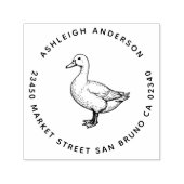 かわいいヴィンテージダックファミリーの名前と差出人住所 セルフインキングスタンプ (デザイン)
