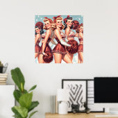 かわいいヴィンテージチアリーダー ポスター (ホームオフィス)