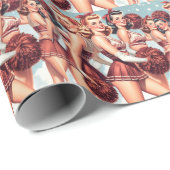 かわいいヴィンテージチアリーダー ラッピングペーパー (ロールコーナー)