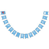 かわいいヴィンテージテディベアスカイライターハッピーバースデー バンティングフラッグ (全)