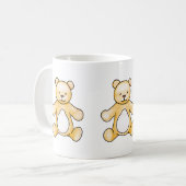 かわいいヴィンテージテディベアスケッチ コーヒーマグカップ (正面左)