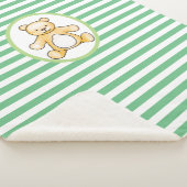 かわいいヴィンテージテディベアスケッチ シェルパブランケット (3/4)