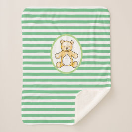 かわいいヴィンテージテディベアスケッチ シェルパブランケット