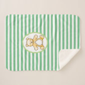 かわいいヴィンテージテディベアスケッチ シェルパブランケット (正面(横))