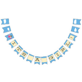 かわいいヴィンテージテディベアパイロットガールベビーシャワー バンティングフラッグ