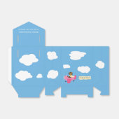 かわいいヴィンテージテディベアパイロットガールベビーシャワー フェイバーボックス (折り畳みなし)