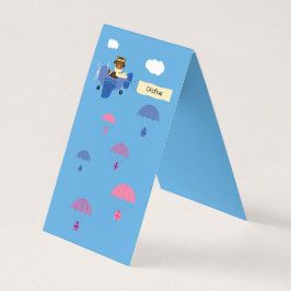 かわいいヴィンテージテディベアパイロットブルーギフトテーブルサイン