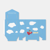 かわいいヴィンテージテディベアパイロットベビーシャワー フェイバーボックス (折り畳みなし)