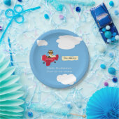 かわいいヴィンテージテディベアパイロットベビーシャワー ペーパープレート (パーティー)