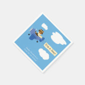 かわいいヴィンテージテディベアパイロットボーイベビーシャワー スタンダードカクテルナプキン (角)
